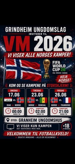 VM visning på Grindheim Ungdomhus