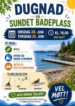 Dugnad på Sundet Badeplass